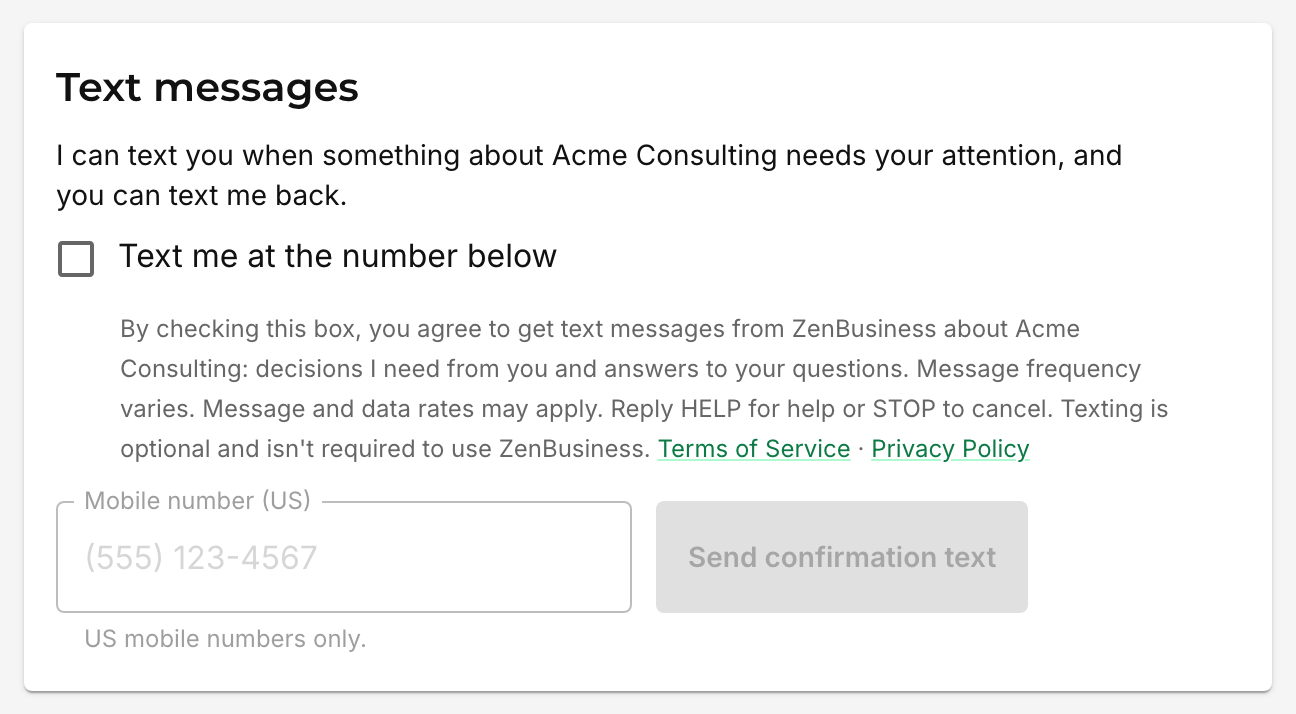 Consent screen, box unticked, number box and button greyed out